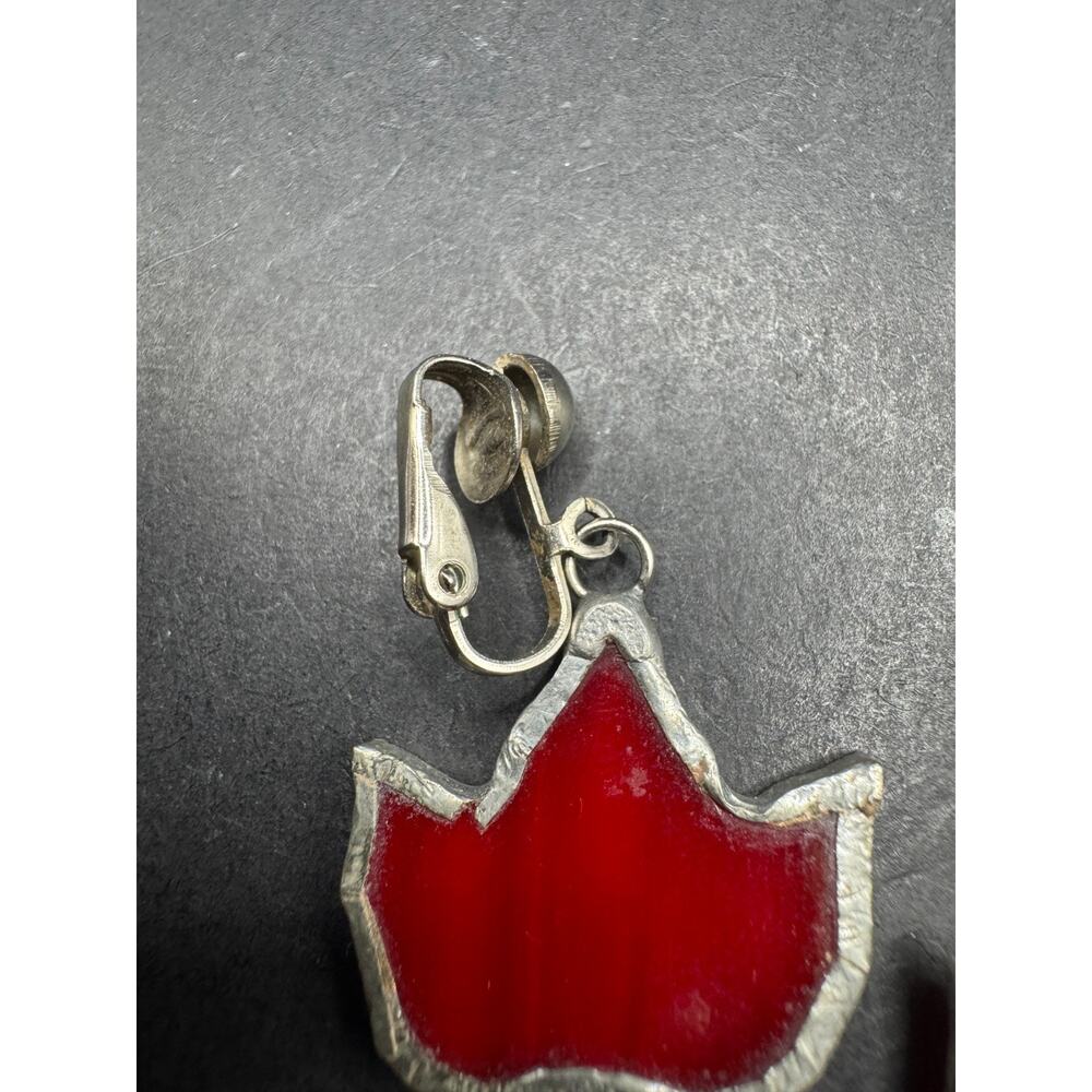 Vintage Solid Handmade Enamel Maple Leaf Fall Cli… - image 6